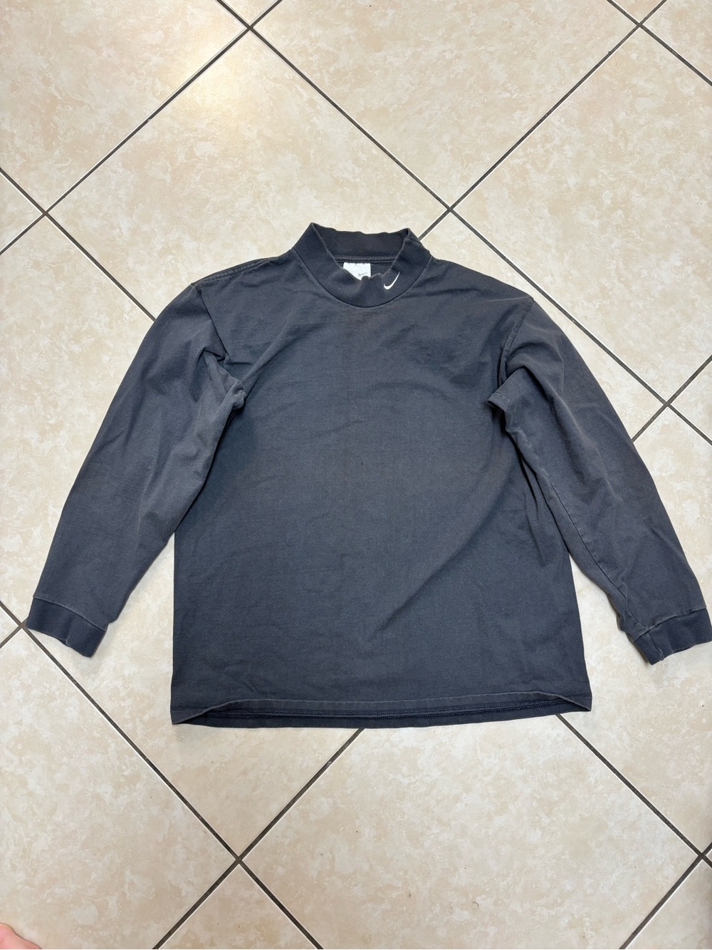 Nike black long sleeve mock neck shirt in size L